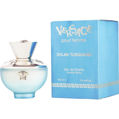VERSACE "DYLAN BLUE TURQUOISE" 3.4OZ EDT SPR WOMEN